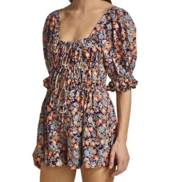 Free People Floral Show Me Love Romper - Size - Large - Picture 1 of 8